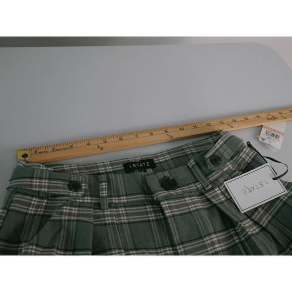 1.STATE Women's Summer Plaid Pleated Rolled-Cuff Shorts 2 - Picture 8 of 10